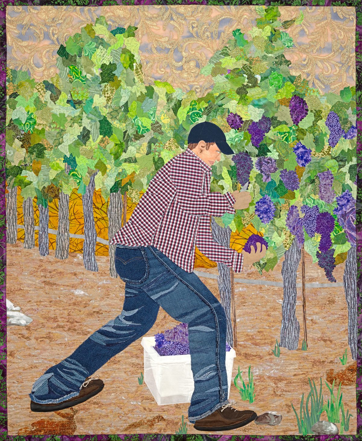 Before the feast quilt canvas art by Robin Beattie; Quilted Canvas Studios